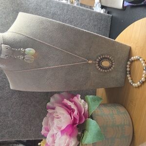 Silver and Cream Jewelry Set